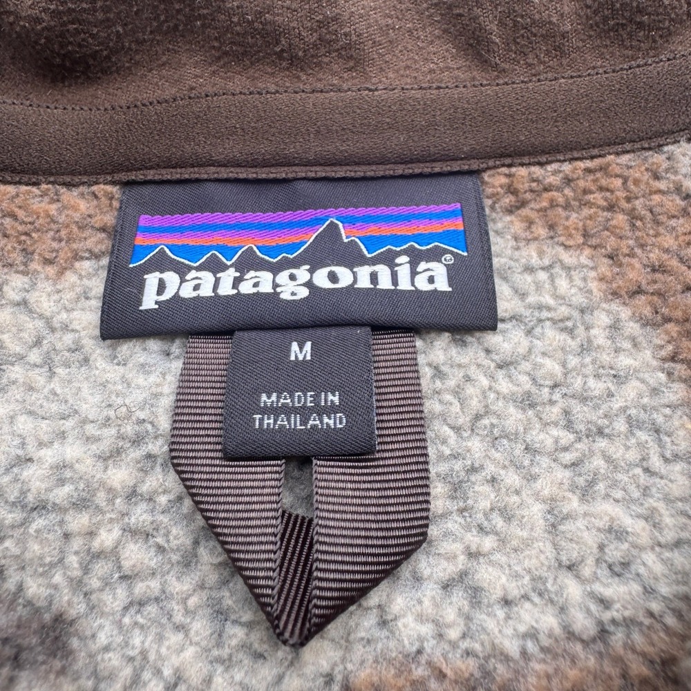 Patagonia Better Sweater 1/4 Zip Fleece Pullover Camo Brown Mens Medium - Picture 6 of 9